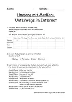 Vorschau - Arbeitsblätter - Umgang mit Medien Internet - Deckblatt