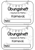 Vorschau - Anderer Materialtyp - Deckblatt für Übungsheft Karneval Deutsch & Mathe - Deckblatt