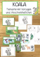 Vorschau - Stundenentwürfe - Tierkartei mit Abschreibheftchen - KOALA - Deckblatt