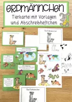 Vorschau - Stundenentwürfe - Tierkartei mit Abschreibheftchen - ERDMÄNNCHEN - Deckblatt