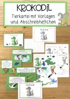 Vorschau - Stundenentwürfe - Tierkartei mit Abschreibheftchen - KROKODIL - Deckblatt