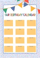 Vorschau - Poster - birthday calendar A3 - Geburtstagskalender Englisch - Deckblatt