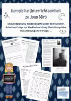 Vorschau - Stundenentwürfe - Komplette Unterrichtseinheit zu Joan Miró - Deckblatt