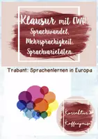 Vorschau - Klassenarbeiten - Klausur mit EHZ - Thema Mehrsprachigkeit / Sprachwandel / Sprachvarietäten - Jürgen Trabant: "Sprachenlernen in Europa" - Deckblatt
