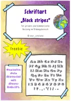 Vorschau - selbst erstellte Schriftarten - Schriftart Block stripes - Deckblatt
