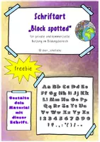 Vorschau - selbst erstellte Schriftarten - Schriftart Block spotted - Deckblatt