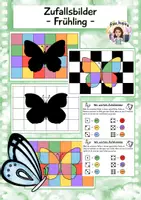 Vorschau - Mal- und Bastelvorlagen - Zufallsbilder Frühling, Kunst Grundschule - Deckblatt