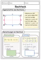 Vorschau - Arbeitsblätter - Merkblatt Rechteck: Eigenschaften, Flächeninhalt und Umfang berechnen - Seite 2