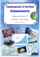 Vorschau - Stationenlernen - Stationsarbeit Klimaelemente - Deckblatt