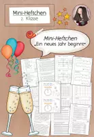 Vorschau - Arbeitsblätter - Neujahr Mini-Heft Klasse 2 | Deutsch Mathe Wiederholung - Deckblatt