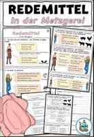 Aperçu - Feuilles d'exercices - Allemand - Expressions courantes sur le thème : "In der Metzgerei" - Page de couverture