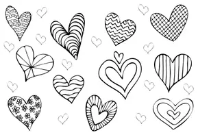 Vorschau - Mal- und Bastelvorlagen - Ausmalbilder Valentinstag Herzen - Seite 2