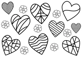 Vorschau - Mal- und Bastelvorlagen - Ausmalbilder Valentinstag Herzen - Seite 3