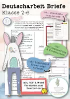 Vorschau - Arbeitsblätter - Deutscharbeit Briefe schreiben FrauCuppaTea (Kl. 2-6) inkl. EWH, Lösungen, Checkliste - Deckblatt