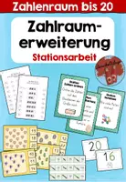 Vorschau - Arbeitsblätter - Zahlraumerweiterung Stationsarbeit im Zahlenraum bis 20 - Deckblatt