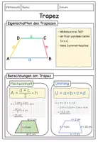 Vorschau - Arbeitsblätter - Merkblatt Trapez: Eigenschaften, Flächeninhalt und Umfang berechnen - Seite 2