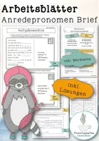 Vorschau - Arbeitsblätter - Arbeitsblätter Anredepronomen in Briefen FrauCuppaTea - Deckblatt