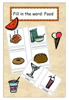 Vorschau - Arbeitsblätter - Fill in the word: food - Deckblatt