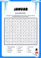 Vorschau - Arbeitsblätter - Wortgitter Winter Monate Dezember Januar Februar - Seite 1