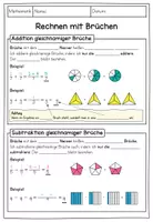 Vorschau - Arbeitsblätter - Merkblatt Bruchrechnung: Addition und Subtraktion (gleichnamig) - Seite 3