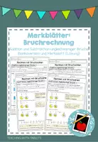 Vorschau - Arbeitsblätter - Merkblätter: Addition und Subtraktion von Brüchen (ungleichnamig) - Deckblatt