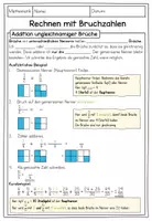 Vorschau - Arbeitsblätter - Merkblätter: Addition und Subtraktion von Brüchen (ungleichnamig) - Seite 3