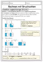 Vorschau - Arbeitsblätter - Merkblätter: Addition und Subtraktion von Brüchen (ungleichnamig) - Seite 2