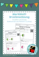 Vorschau - Arbeitsblätter - Merkblatt: Bruchrechnung. Erweitern und Kürzen - Deckblatt