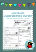 Vorschau - Arbeitsblätter - Merkblatt: Quadratzahlen und Quadratwurzeln - Deckblatt