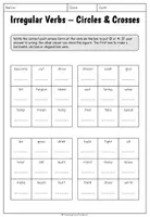 Vorschau - Arbeitsblätter - Irregular Verbs - Circles and Crosses - Seite 1