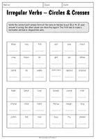 Vorschau - Arbeitsblätter - Irregular Verbs - Circles and Crosses - Seite 2