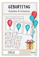 Vorschau - Poster - Geburtstag Aufsteller Geburtstagskind Hausaufgabengutschein - Deckblatt