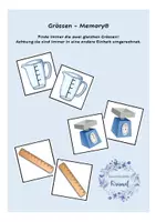 Vorschau - Arbeitsblätter - Grössen Memory® (Länge-Gewicht-Hohlmasse) - Deckblatt