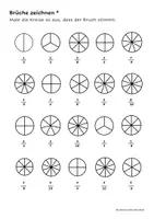 Vorschau - Arbeitsblätter - Arbeitsblatt Brüche selber zeichnen (2-fach differenziert) - Deckblatt