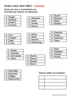 Vorschau - Arbeitsblätter - Ordne nach dem ABC - nach 3. Buchstaben - Seite 2