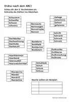 Vorschau - Arbeitsblätter - Ordne nach dem ABC - nach 5. Buchstaben - Deckblatt