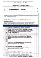 Vorschau - Stundenentwürfe - 7. Klasse Mathematik Lernkontrolle & Kompetenzraster - Deckblatt