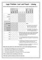 Vorschau - Arbeitsblätter - Logic Problem - Lost and Found - Seite 3