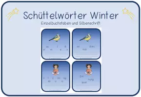 Vorschau - Aufgabenkarten - Schüttelwörter Winter #wintersaleauflmp - Deckblatt