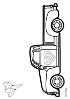 Vorschau - Mal- und Bastelvorlagen - Lustiger Liebes-Truck Bastelvorlage/Valentinstag Kunstprojekt - Seite 1
