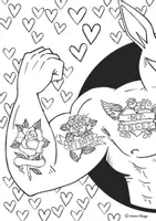 Vorschau - Mal- und Bastelvorlagen - Valentinstag: Coole Tattoos - 4 verschiedene Ausmalbilder - Seite 2