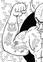 Vorschau - Mal- und Bastelvorlagen - Valentinstag: Coole Tattoos - 4 verschiedene Ausmalbilder - Seite 3