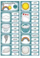 Vorschau - Stationenlernen - Klammerkarten Englisch - Weather - Seite 1