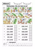 Vorschau - Arbeitsblätter - Wochenhausaufgabe: Geld ZR1000 (Euro und Cent) - Seite 3