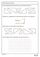 Vorschau - Arbeitsblätter - Einführung Hypotenuse, Ankathete und Gegenkathete - Seite 1