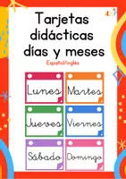 Vista previa - Refuerzo / NEE / Materiales de apoyo - Tarjetas didácticas días y meses - Portada