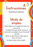 Vista previa - Refuerzo / NEE / Materiales de apoyo - Tarjetas didácticas días y meses - página 1
