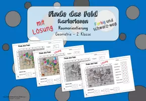 Vista previa - Hojas de trabajo - Finde das Feld - Rasterlesen (Geometrie) - Portada