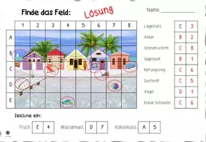 Vista previa - Hojas de trabajo - Finde das Feld Strand - Rasterlesen (Geometrie) - página 3