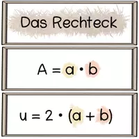 Vorschau - Fördermaterial/Inklusion - Rechteck und Quadrat - Merkplakate Umfang und Fläche - Seite 2